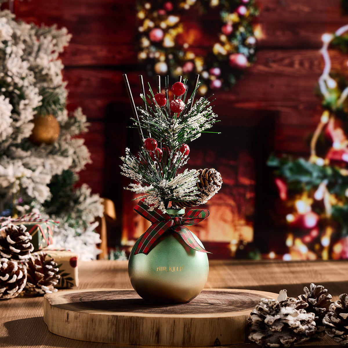 Airkeep Balsam&Cedar Christmas Round Bottle  150ml Reed Diffuser