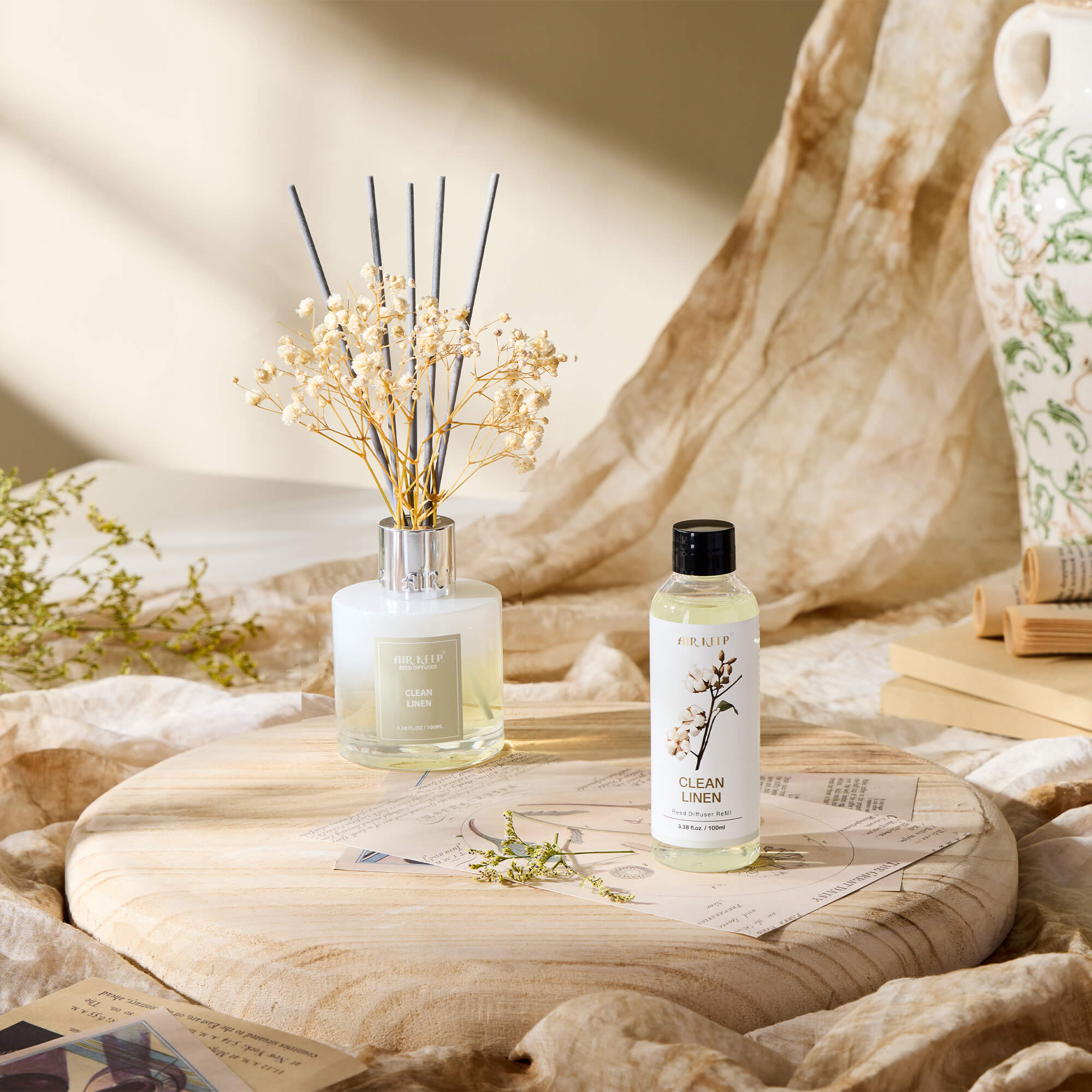 Airkeep Clean Linen Reed Diffuser Oil Refill