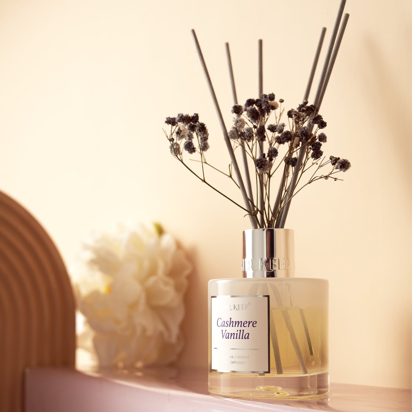 Airkeep Cashmere Vanilla Reed Diffuser Set 3.38 fl oz