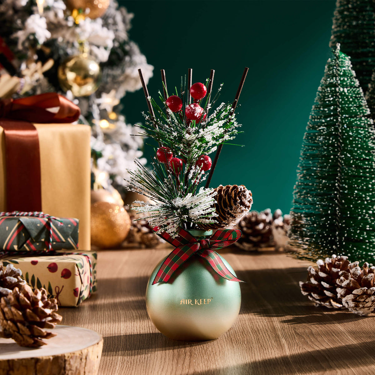 Airkeep Balsam&Cedar Christmas Round Bottle  150ml Reed Diffuser