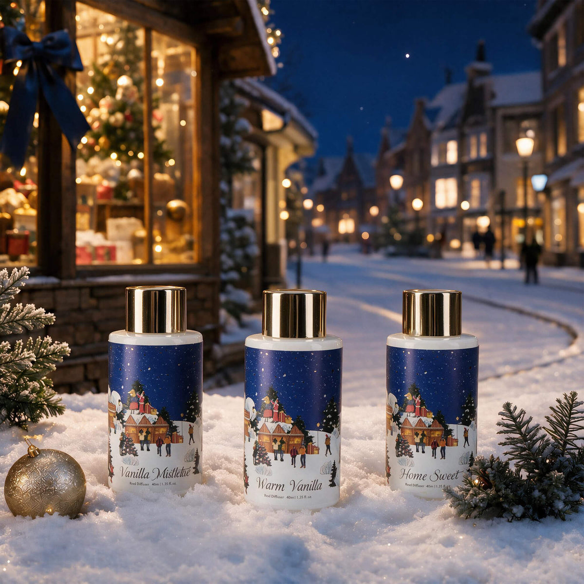 Airkeep Vanilla Mistletoe / Warm Vanilla / Home Sweet Gift Set 3 x 40ml Reed Diffuser