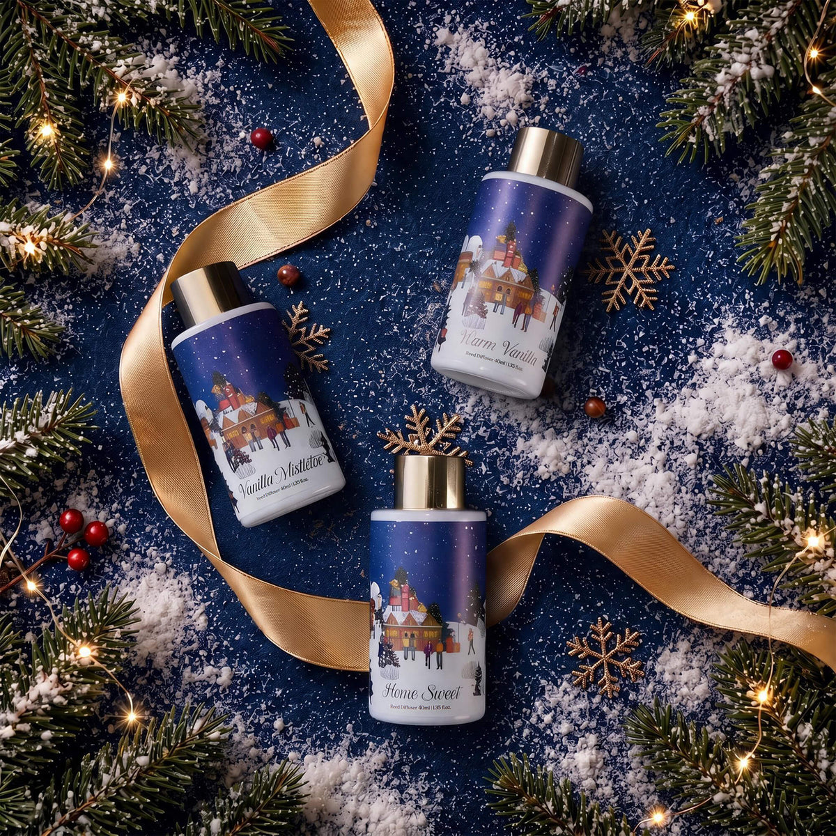 Airkeep Vanilla Mistletoe / Warm Vanilla / Home Sweet Gift Set 3 x 40ml Reed Diffuser