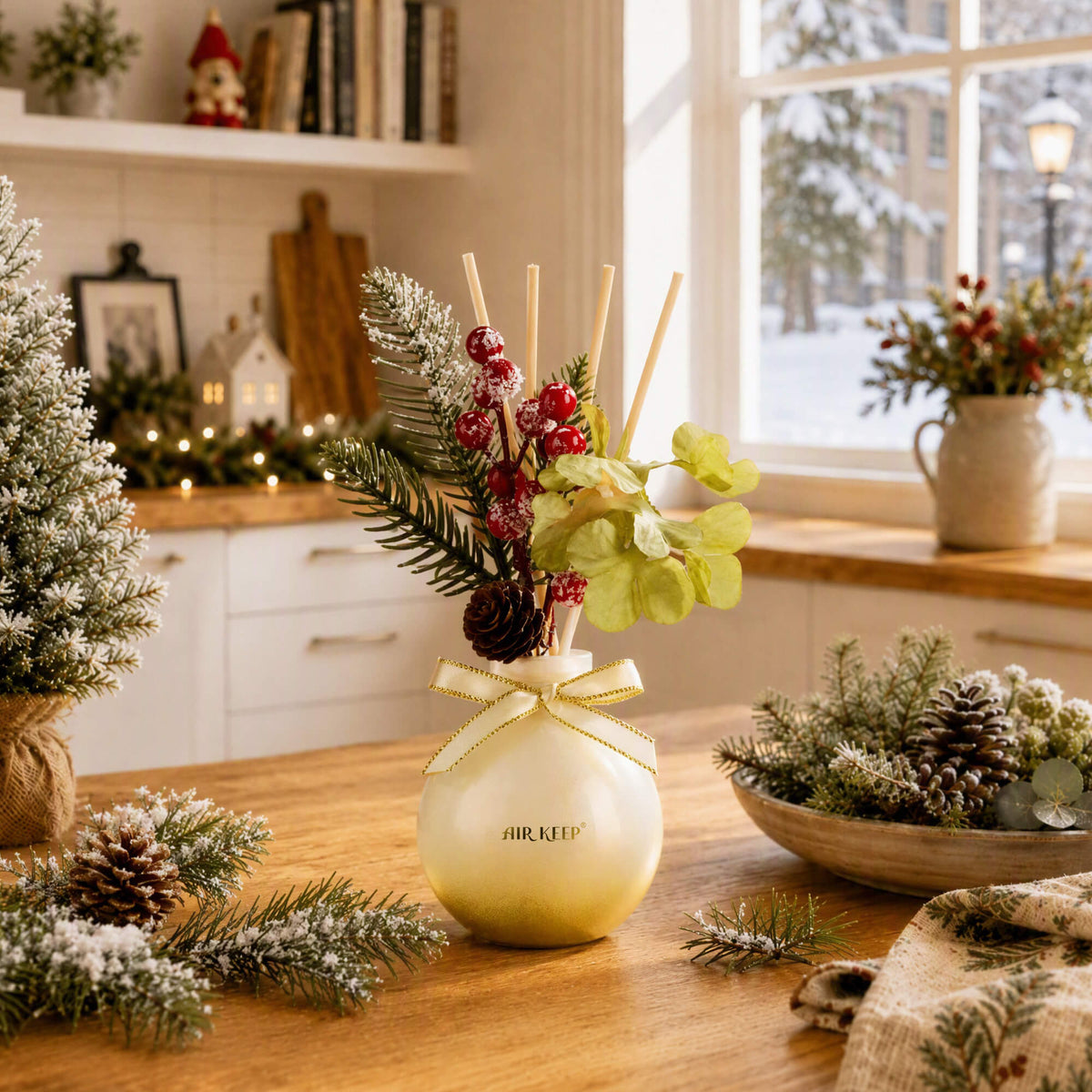 Airkeep Balsam&Fir Christmas Round Bottle  150ml Reed Diffuser
