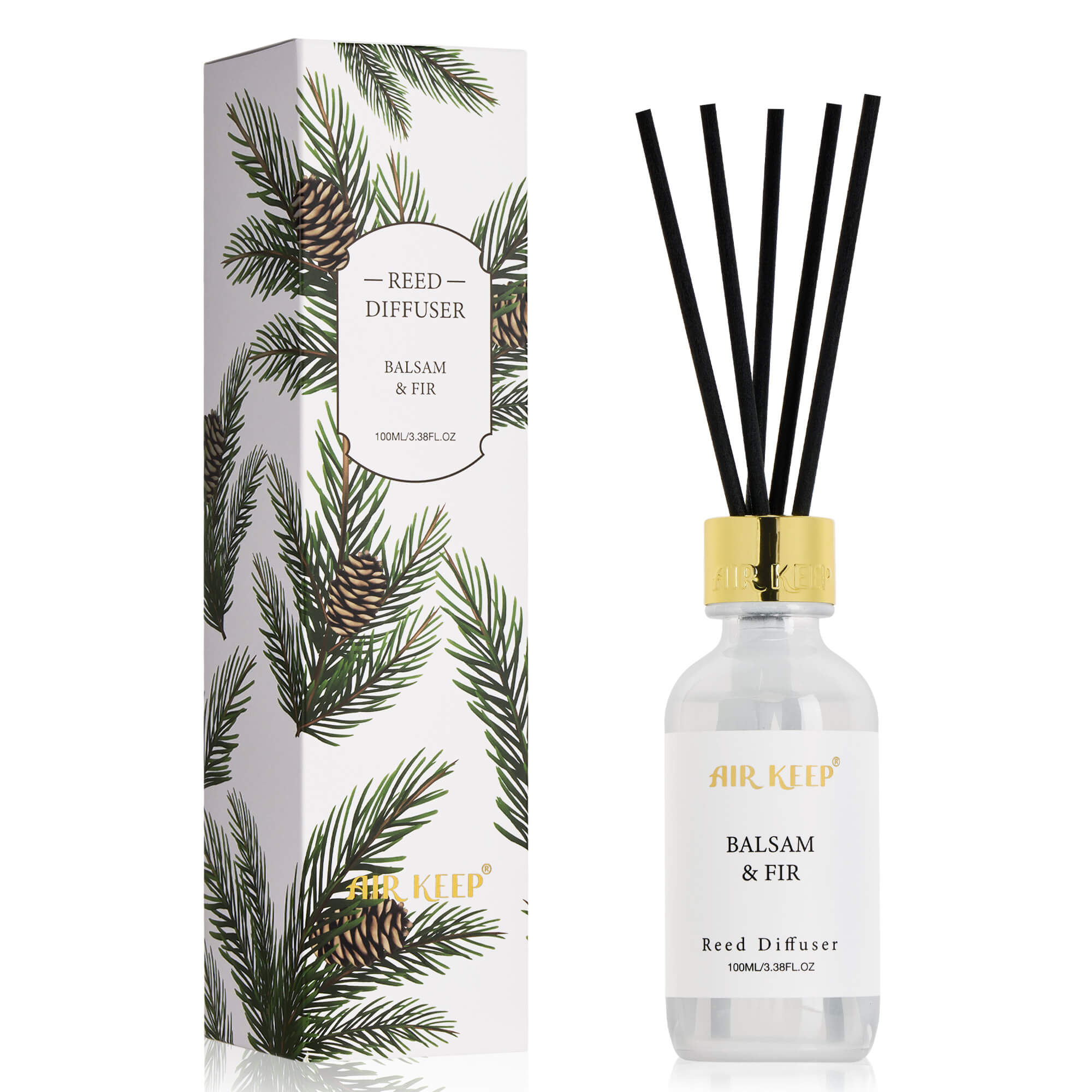Airkeep Balsam Fir Reed Diffuser Set