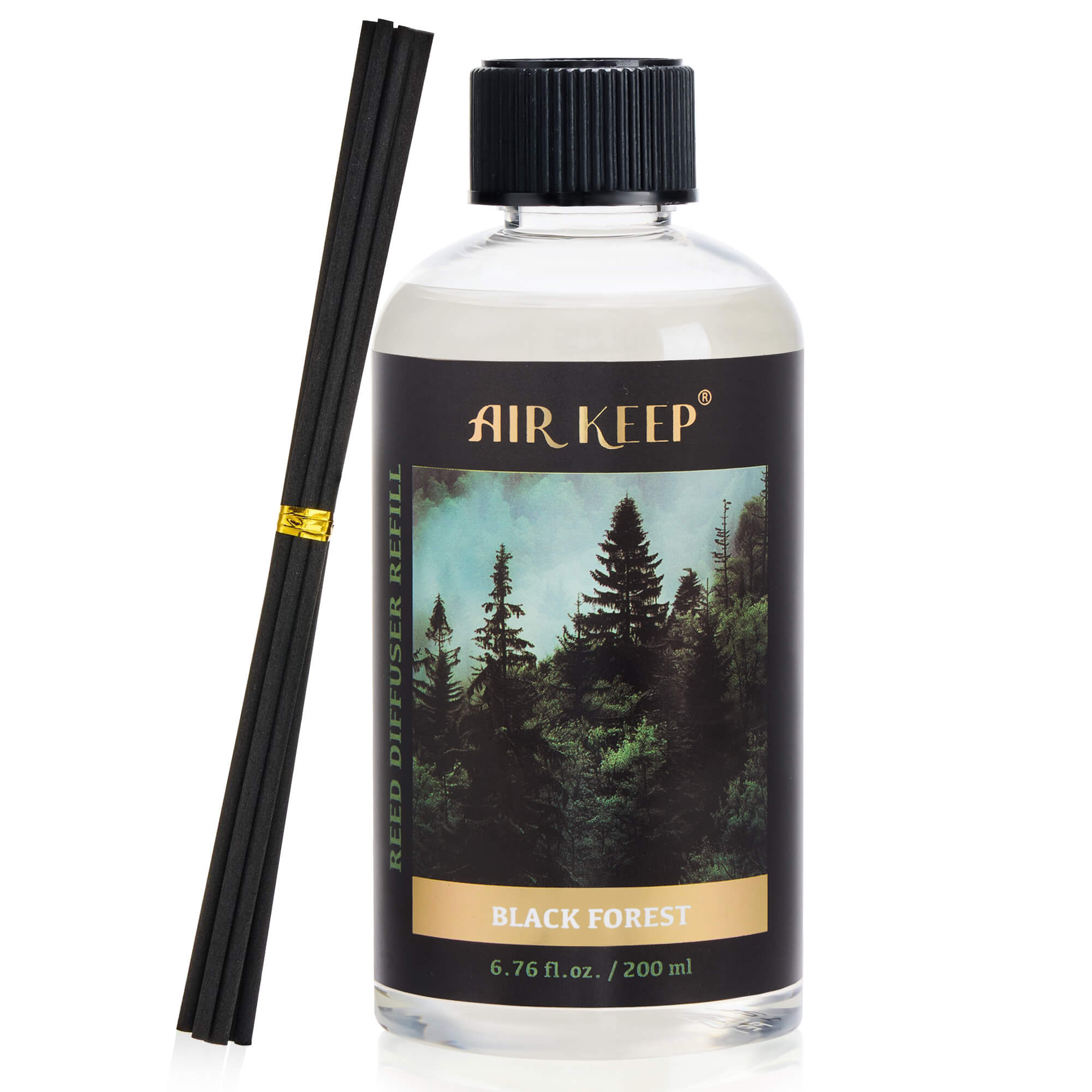 Airkeep Black Forest Reed Diffuser Oil Refill with Diffuser Sticks