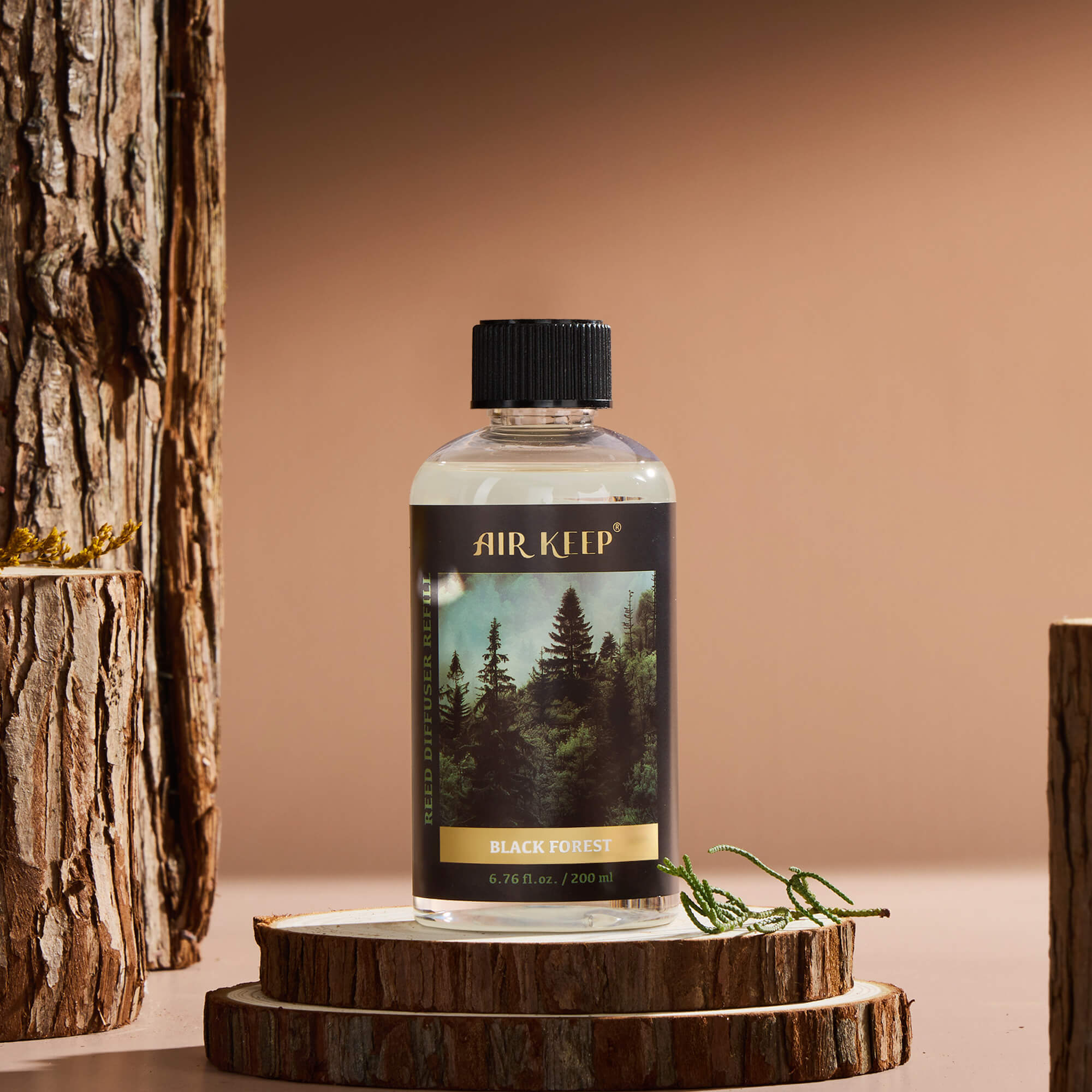 Airkeep Black Forest Reed Diffuser Oil Refill with Diffuser Sticks