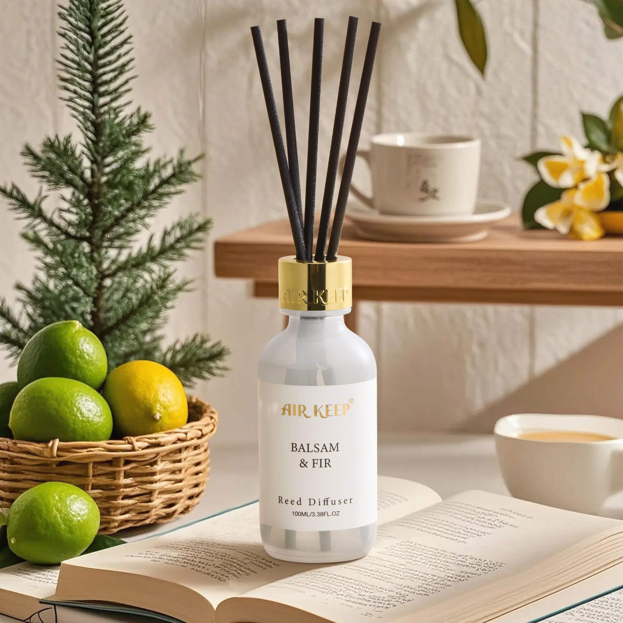 Airkeep Balsam Fir Reed Diffuser Set