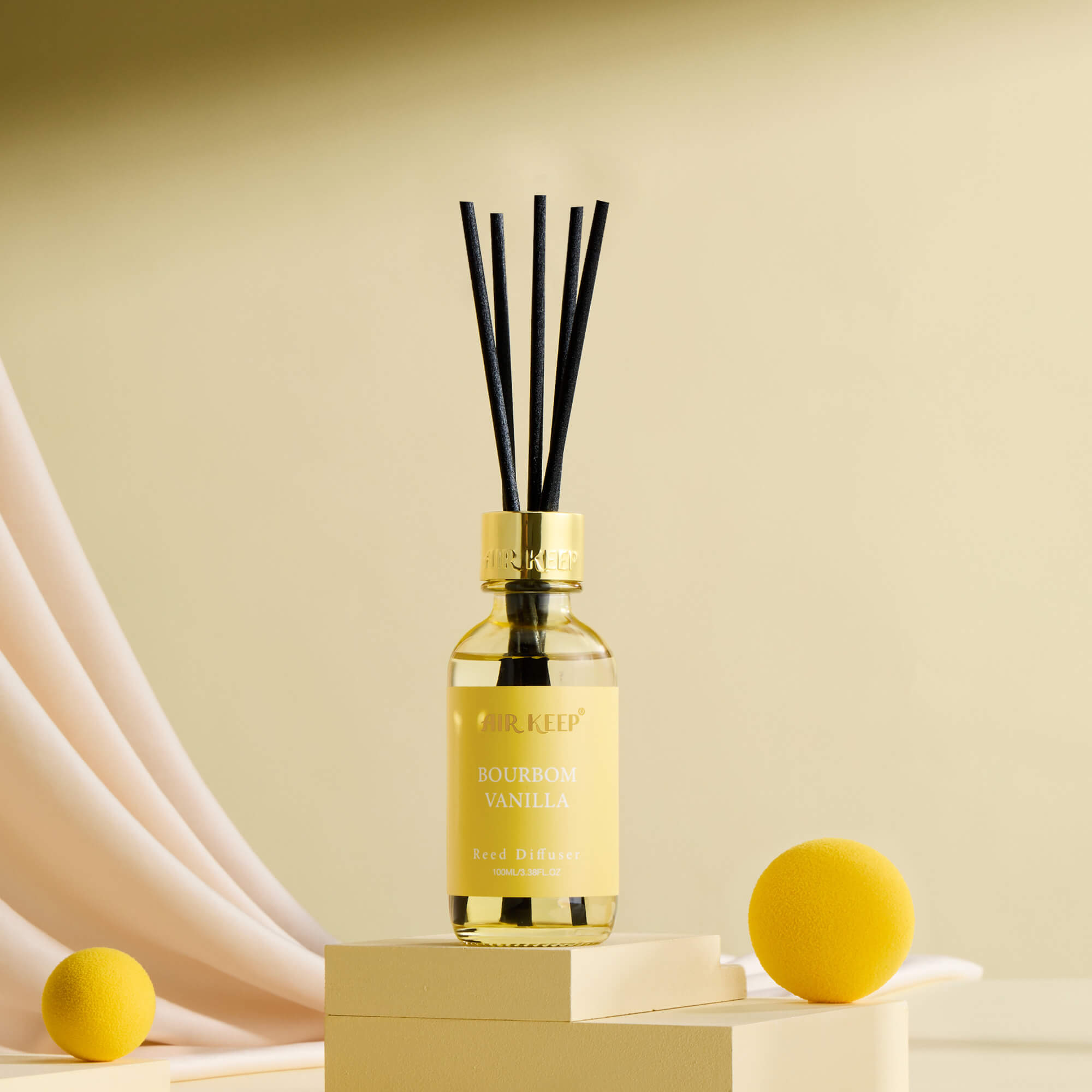 Airkeep Bourbom Vanilla Reed Diffuser Set