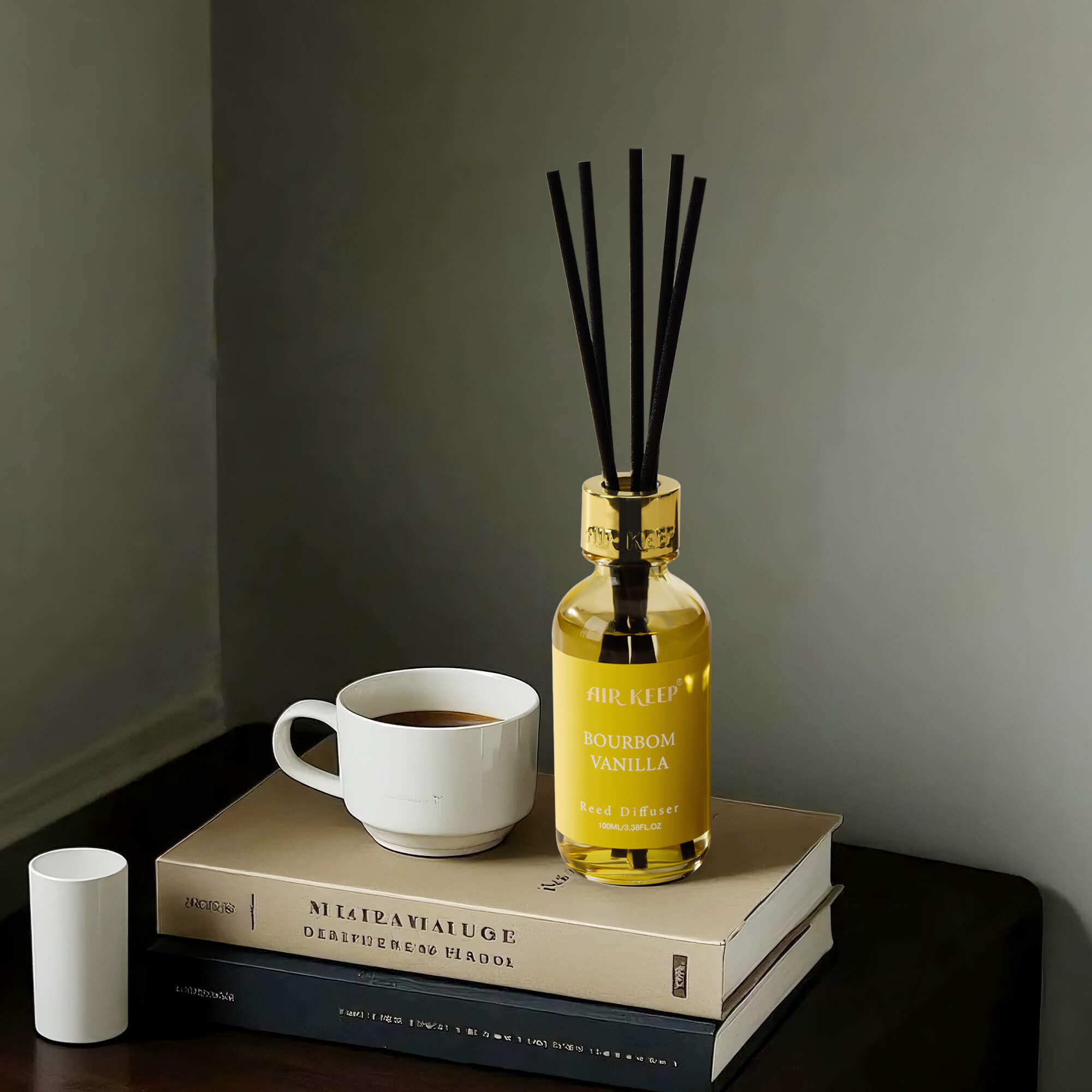 Airkeep Bourbom Vanilla Reed Diffuser Set