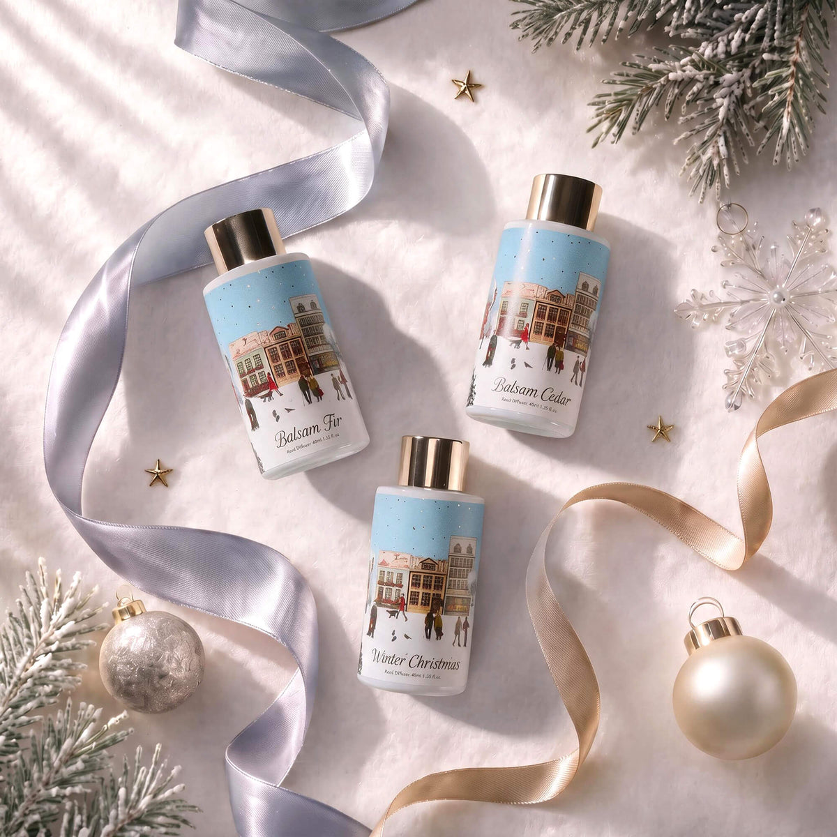 Airkeep Winter Christmas / Balsam Cedar / Balsam Fir Gift Set 3 x 40ml Reed Diffuser