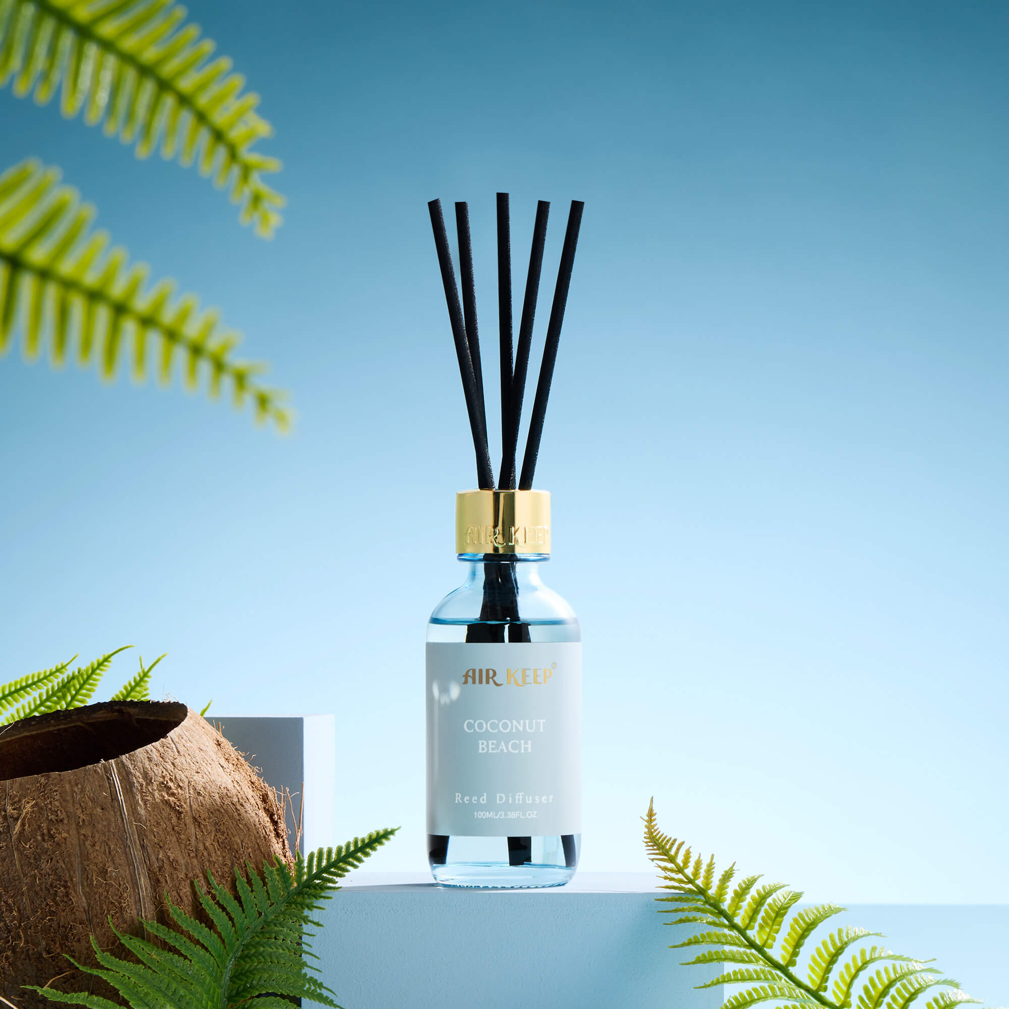 Airkeep Coconut Beach Reed Diffuser Set