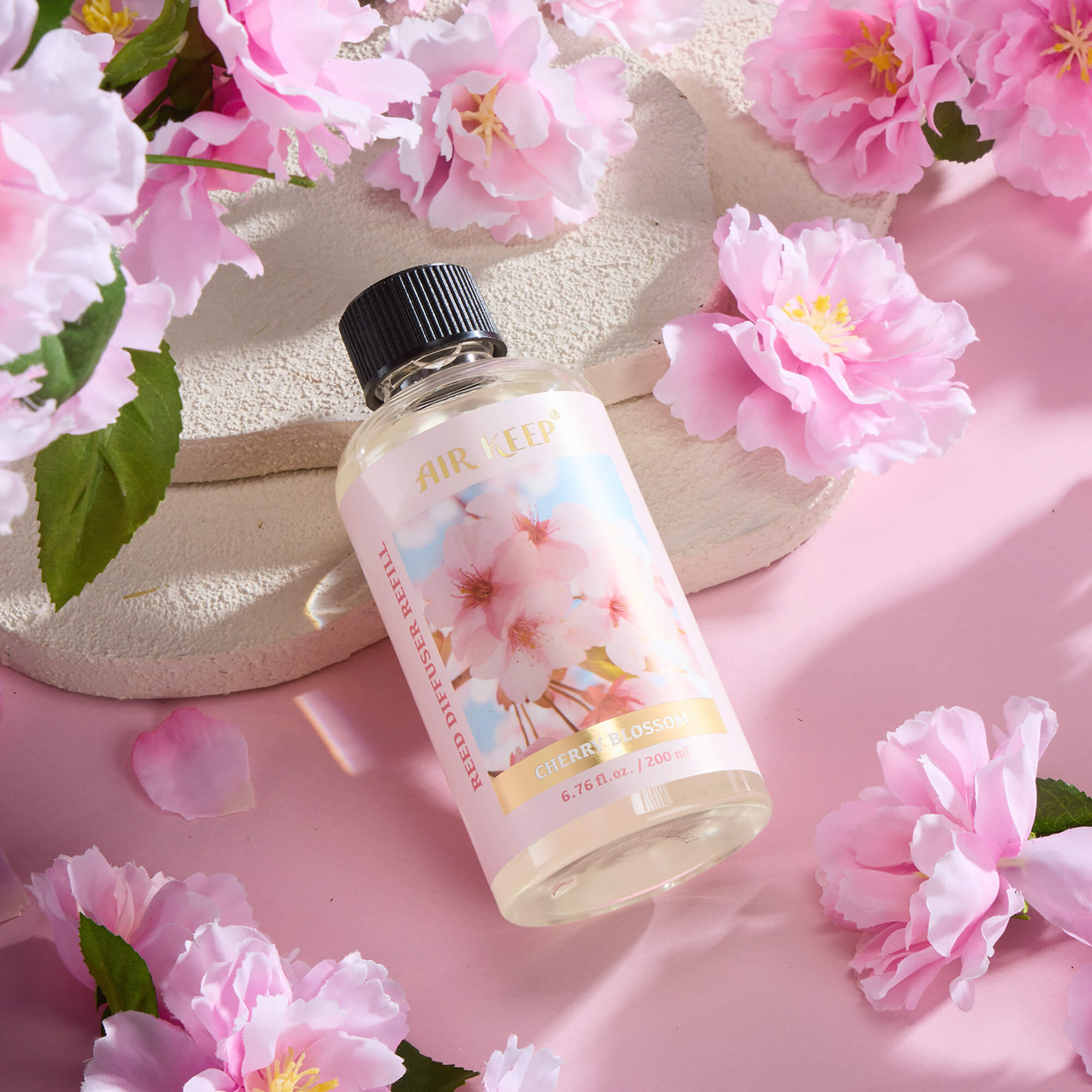 Airkeep Cherry Blossom Reed Diffuser Oil Refill with Diffuser Sticks