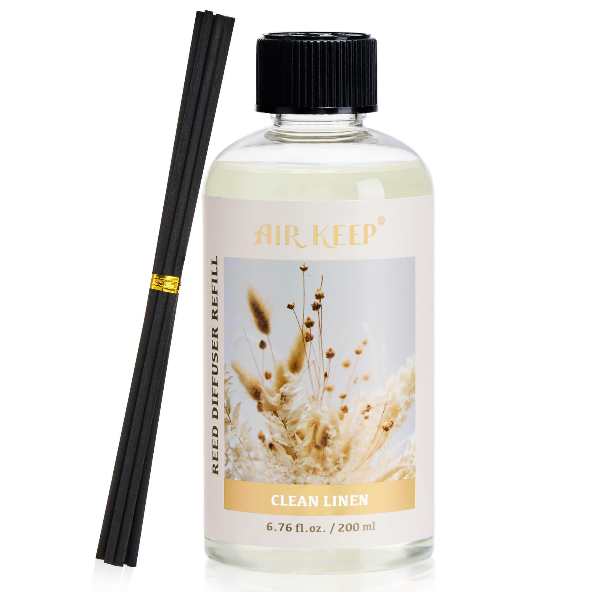 Airkeep Clean Linen  Reed Diffuser Oil Refill with Diffuser Sticks