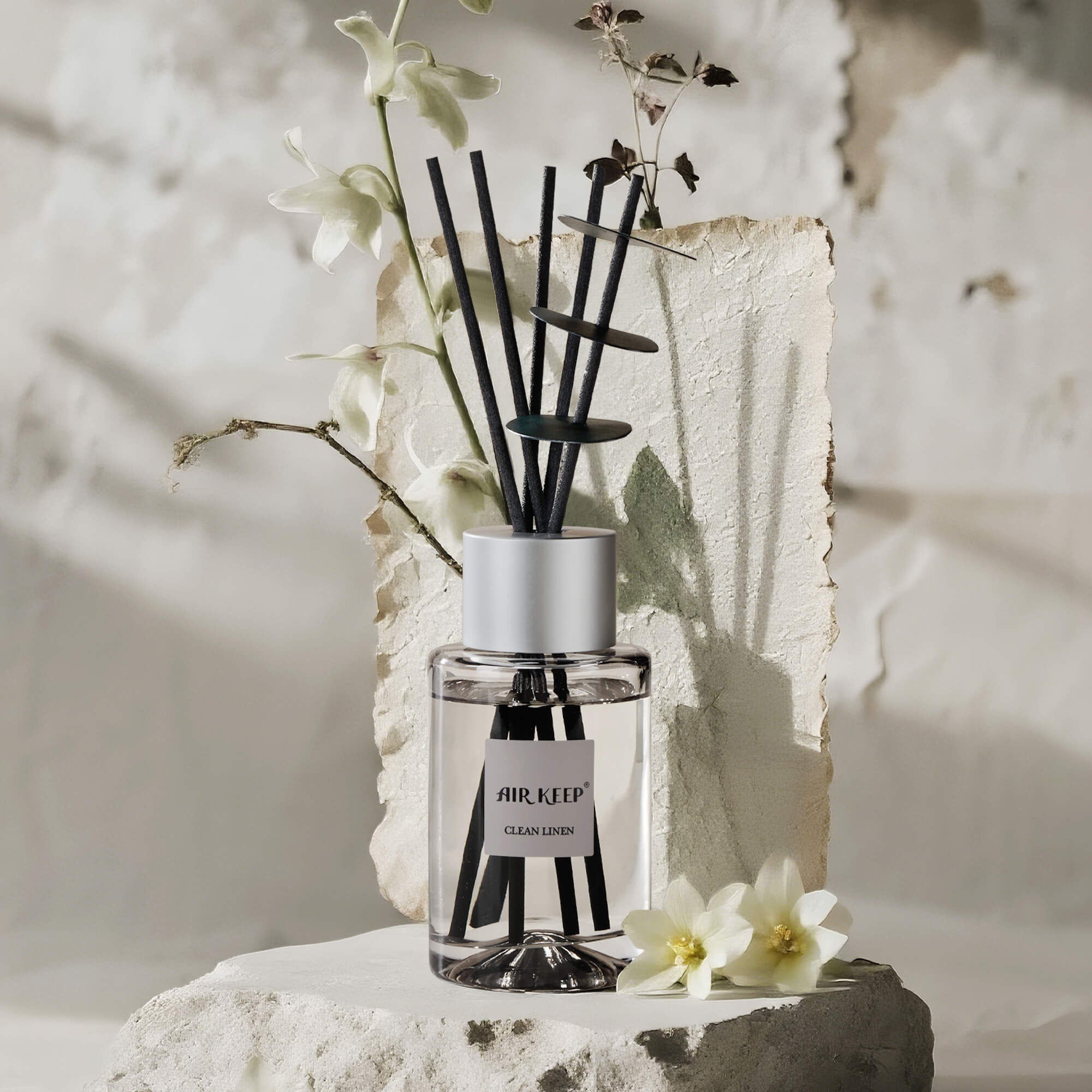 Airkeep  Clean Linen Grey Reed Diffuser