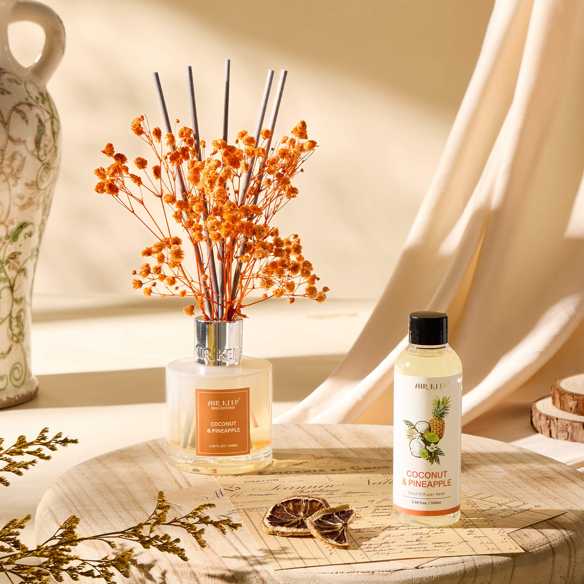 Airkeep Coconut&Pineapple Reed Diffuser Oil Refill