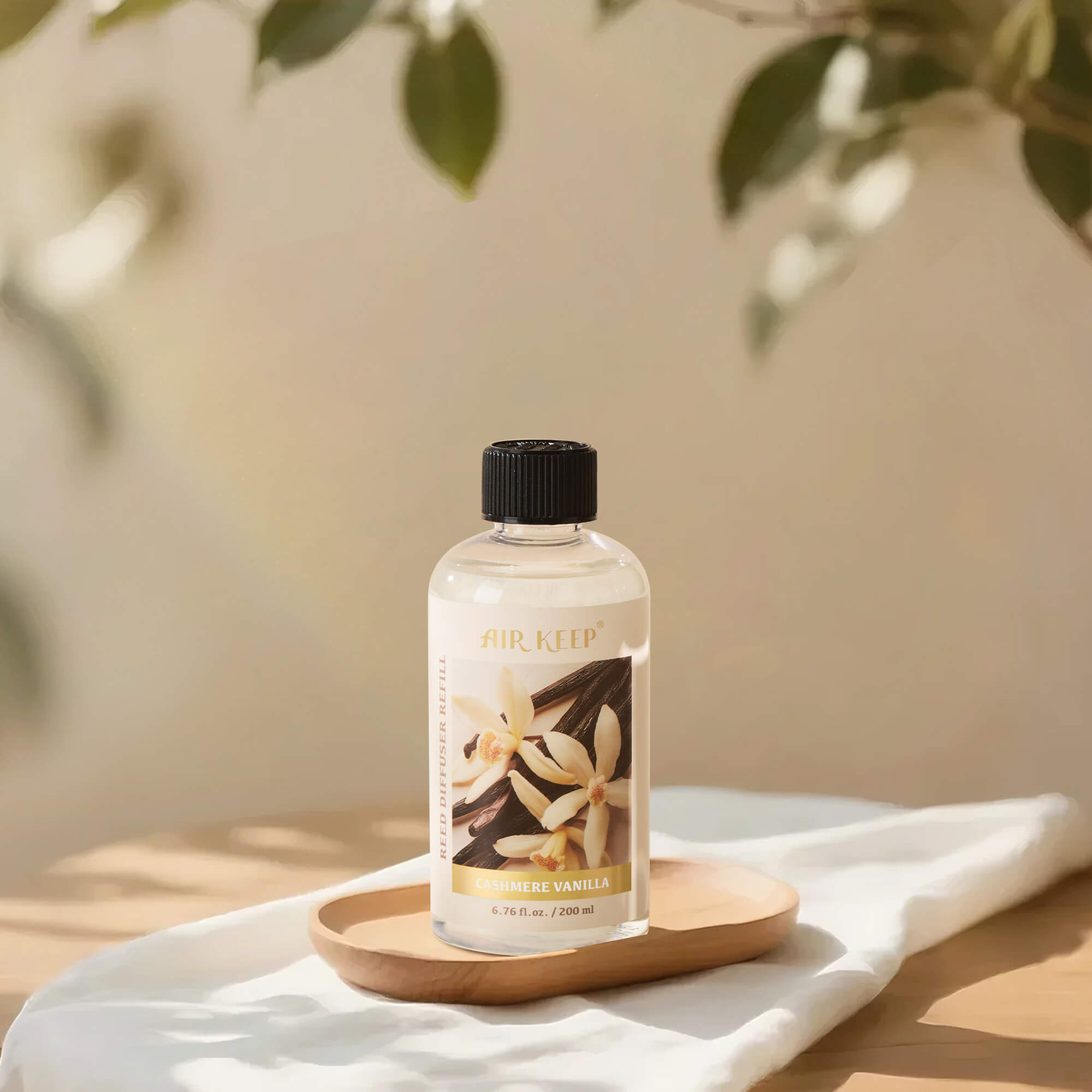 Airkeep Cashmere Vanilla Reed Diffuser Oil Refill with Diffuser Sticks