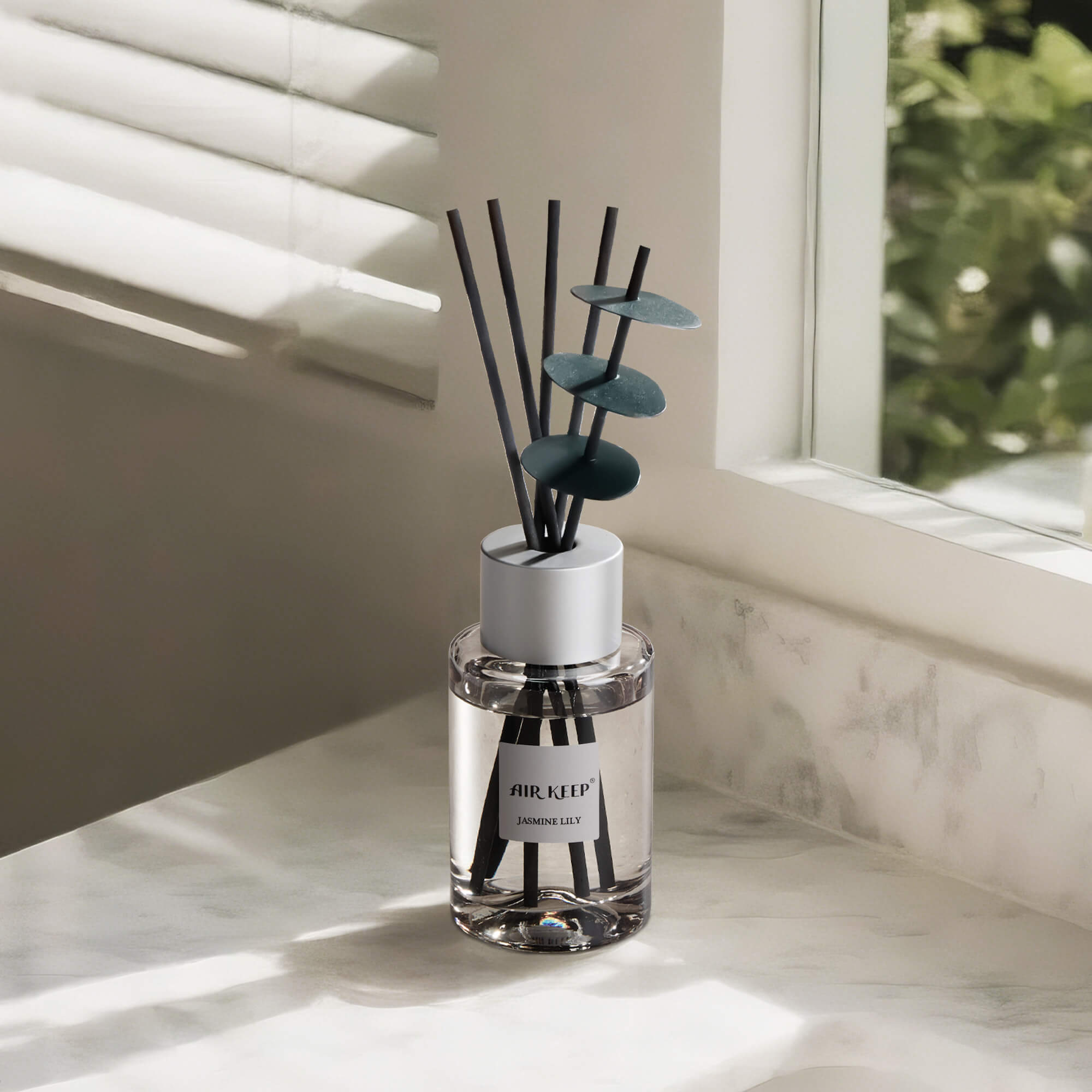Airkeep  Jasmine Lily Grey Reed Diffuser