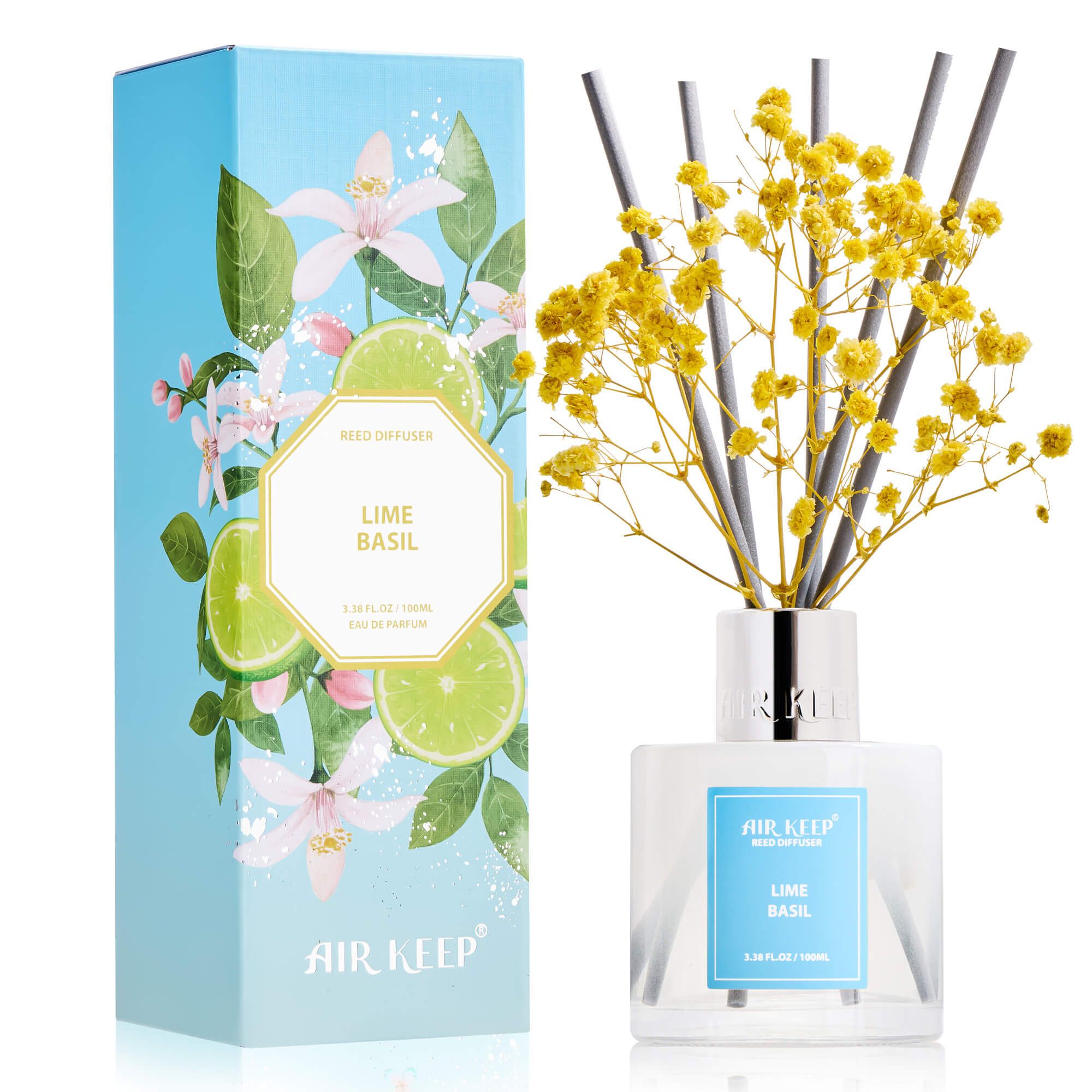 Airkeep Lime Basil Reed Diffuser Set