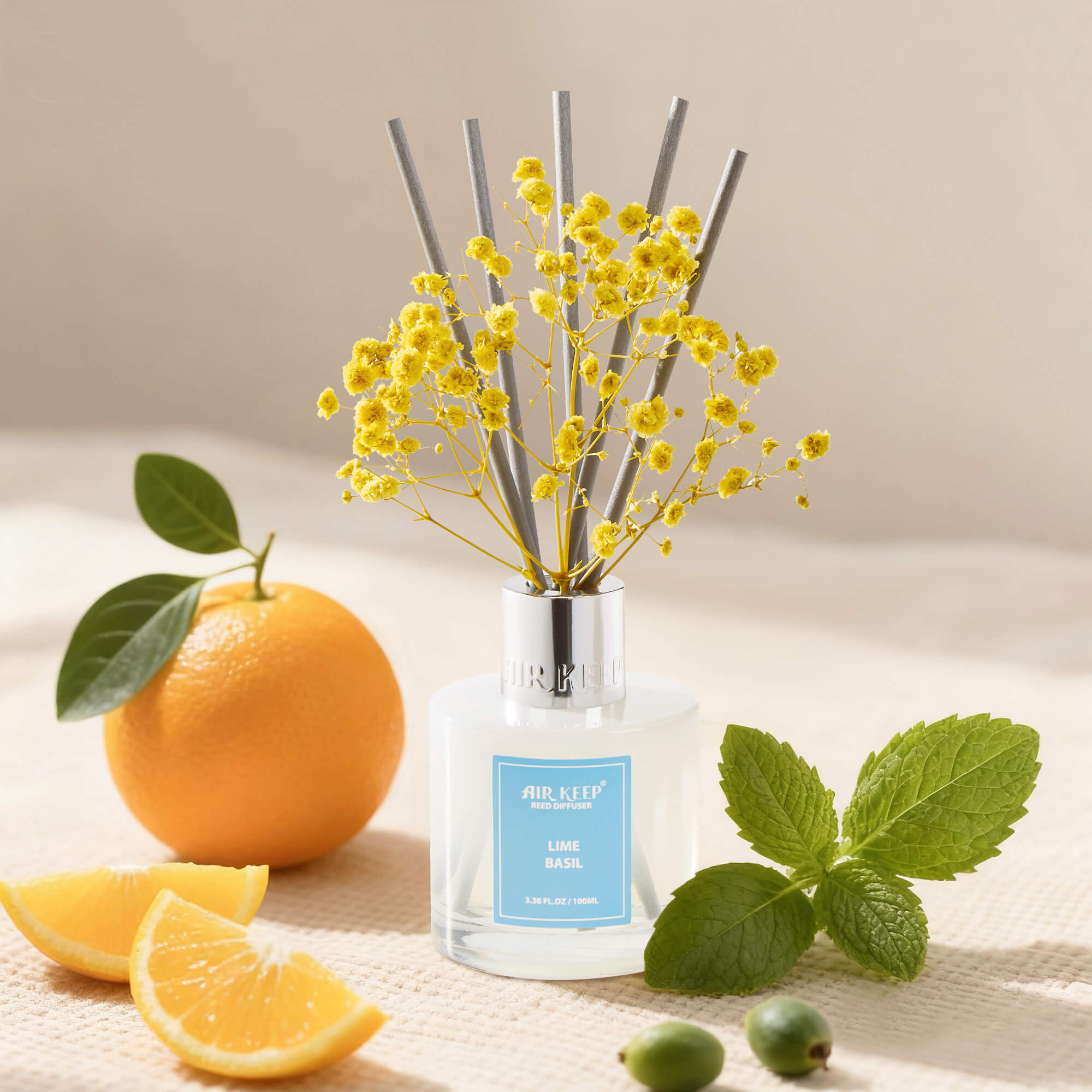 Airkeep Lime Basil Reed Diffuser Set