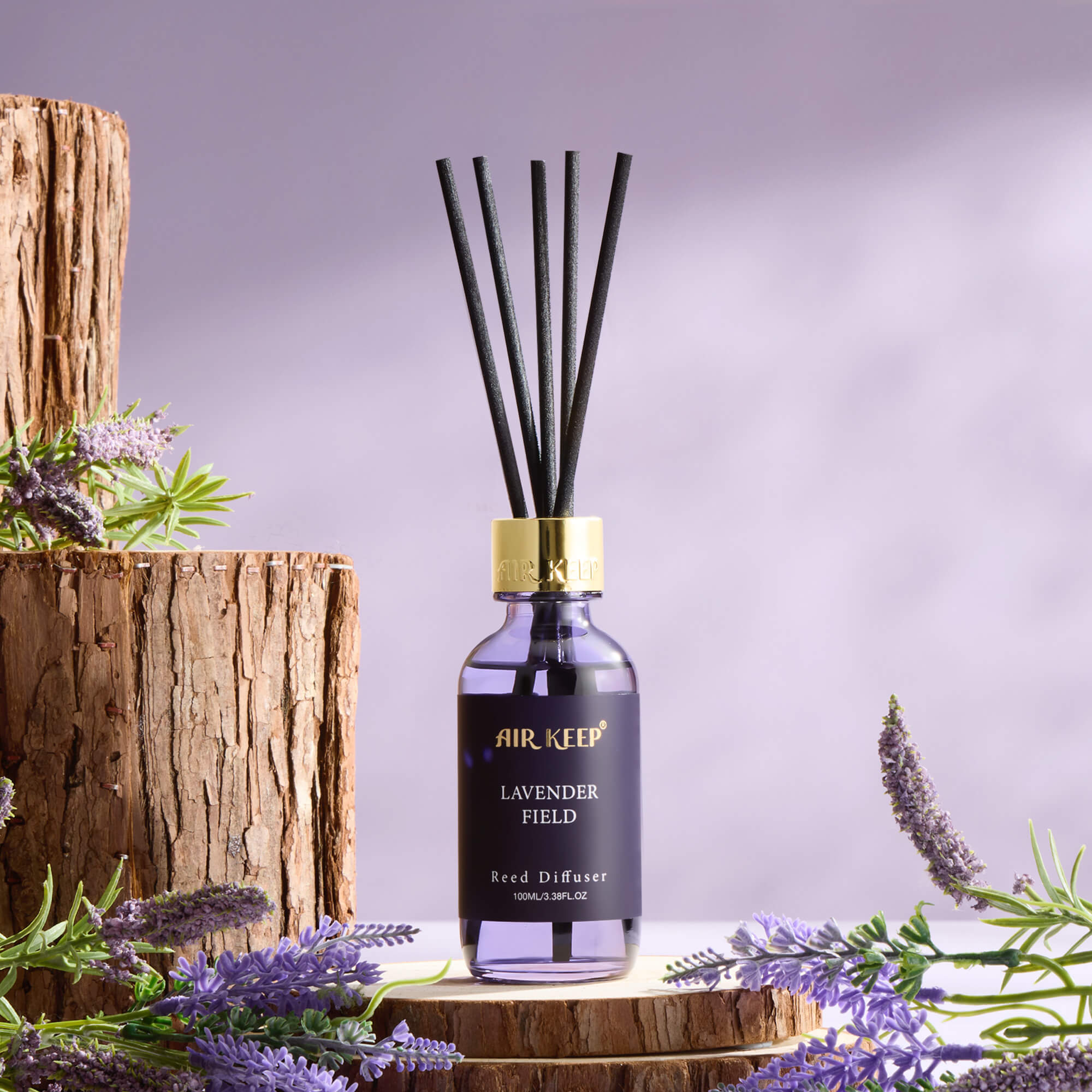 Airkeep Lavender Field Reed Diffuser Set