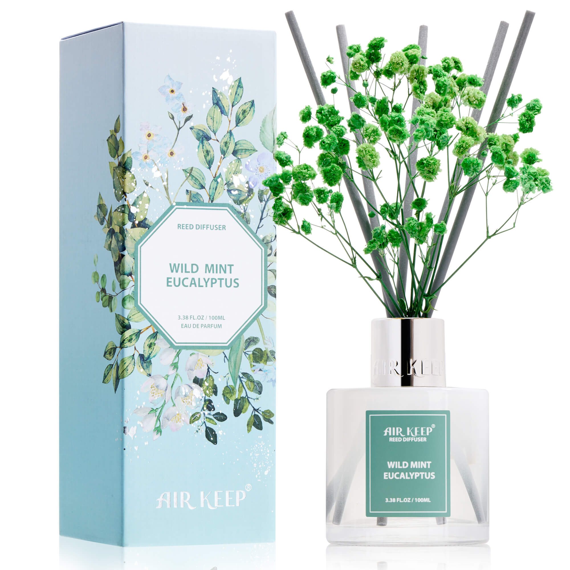Airkeep Wild Mint&Eucalyptus Reed Diffuser Set