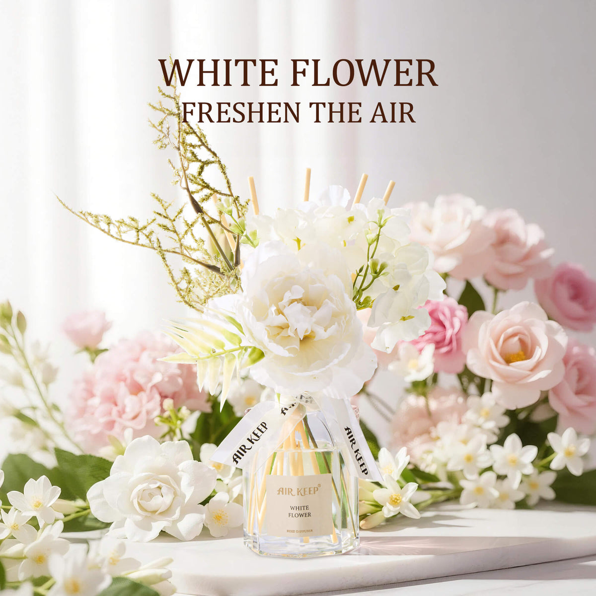 Airkeep White Flower Floral  120ml Reed Diffuser
