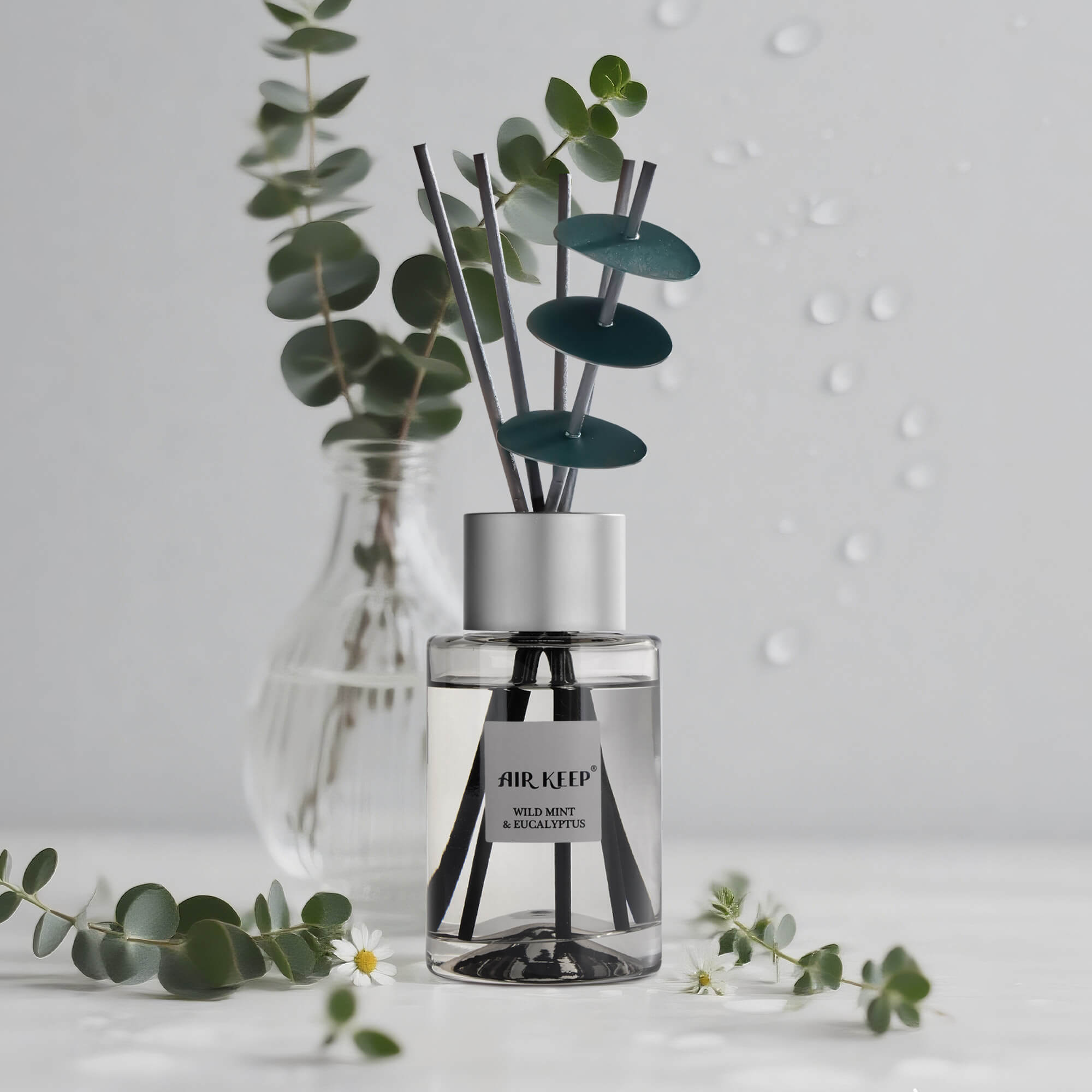 Airkeep Wild Mint&Eucalyptus  Grey Reed Diffuser