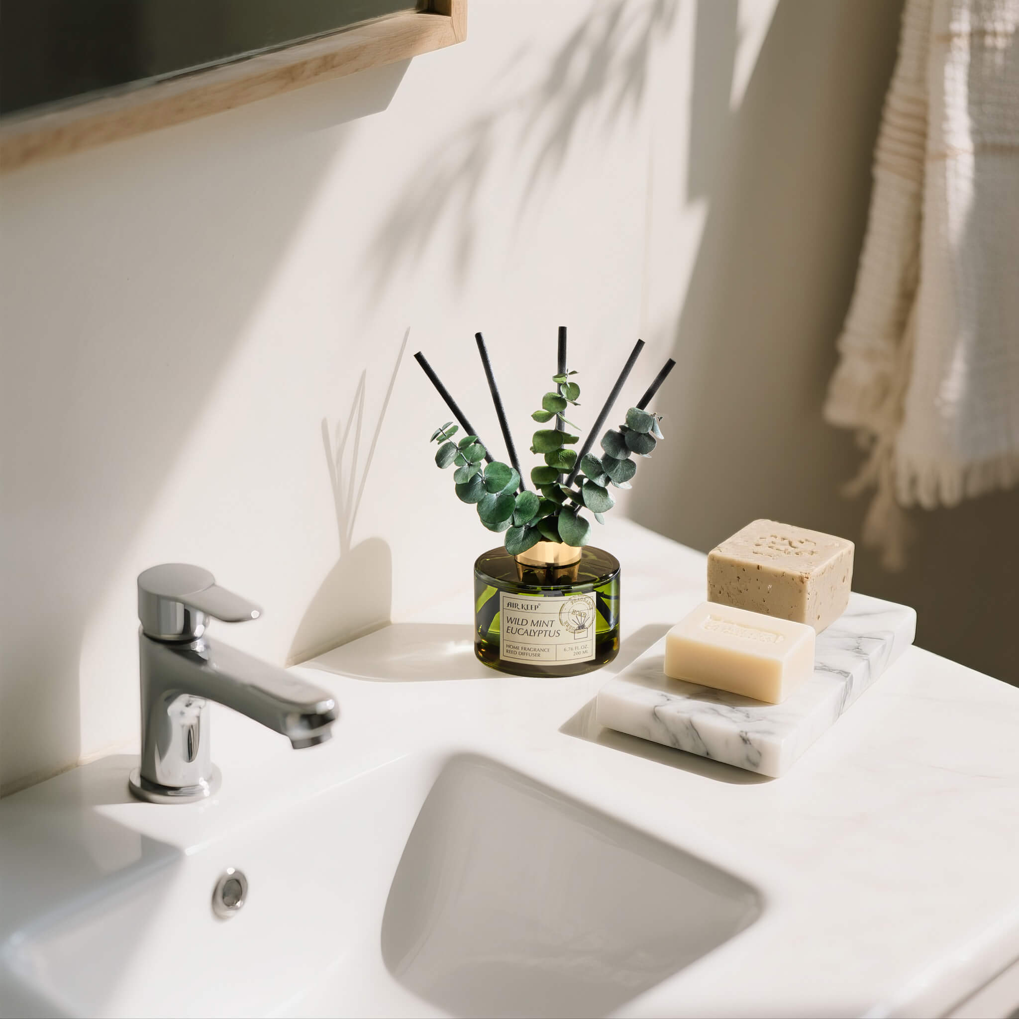 Airkeep Wild Mint & Eucalyptus Reed Diffuser Set