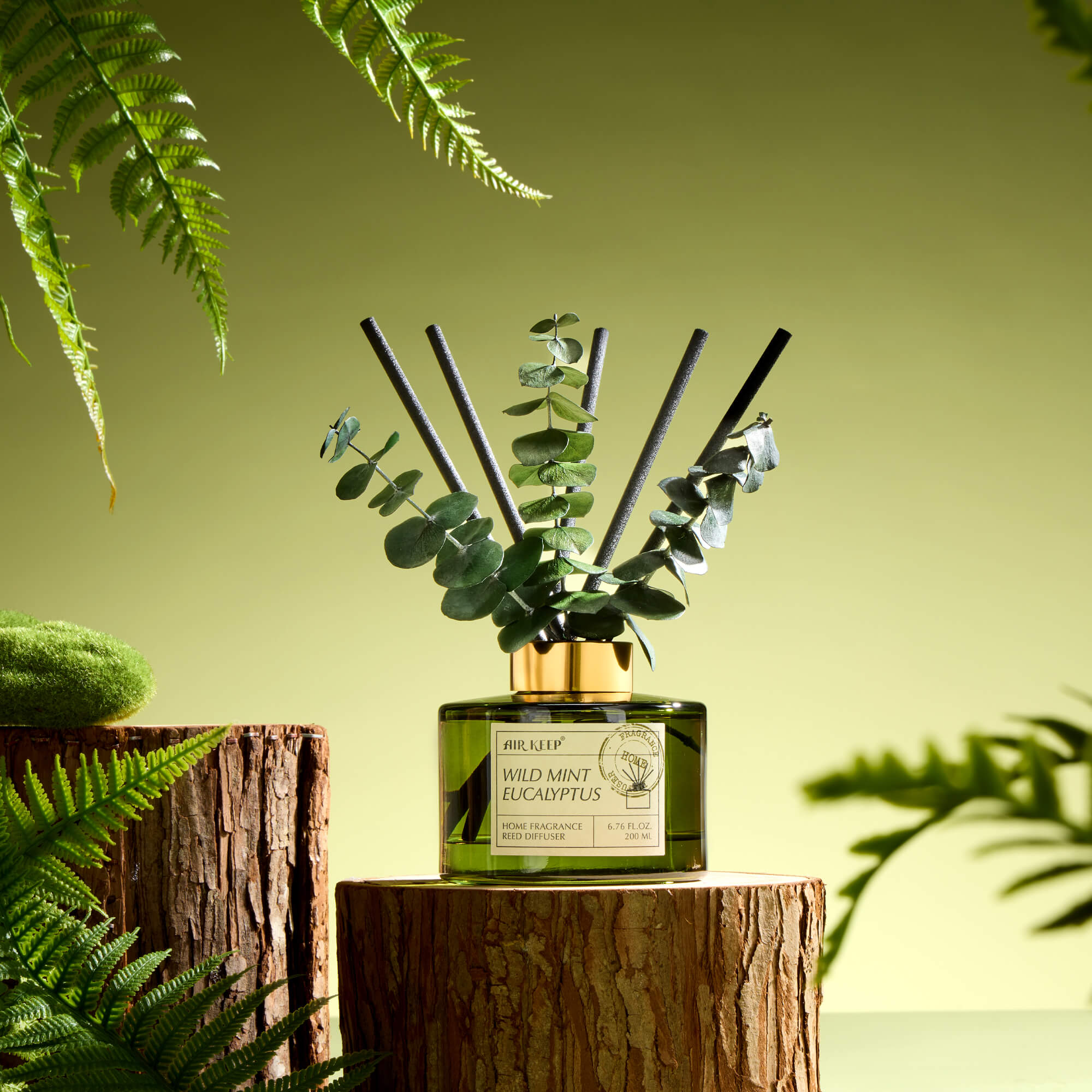 Airkeep Wild Mint & Eucalyptus Reed Diffuser Set