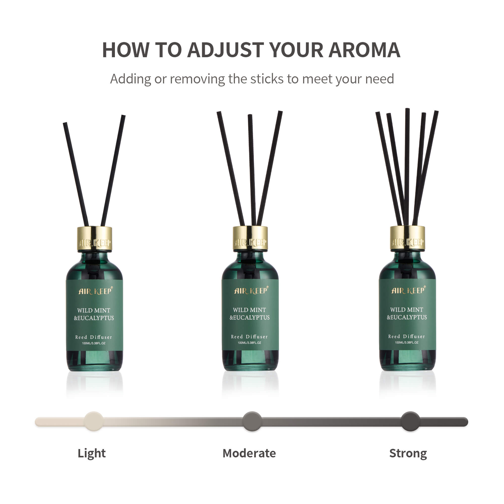 Airkeep Wild Mint&Eucalyptus Reed Diffuser Set