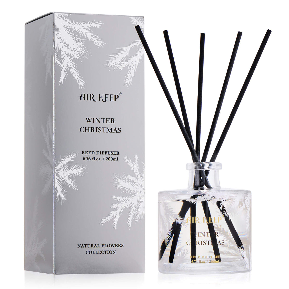 Airkeep Winter Christmas Decorative Glass  200ml Reed Diffuser