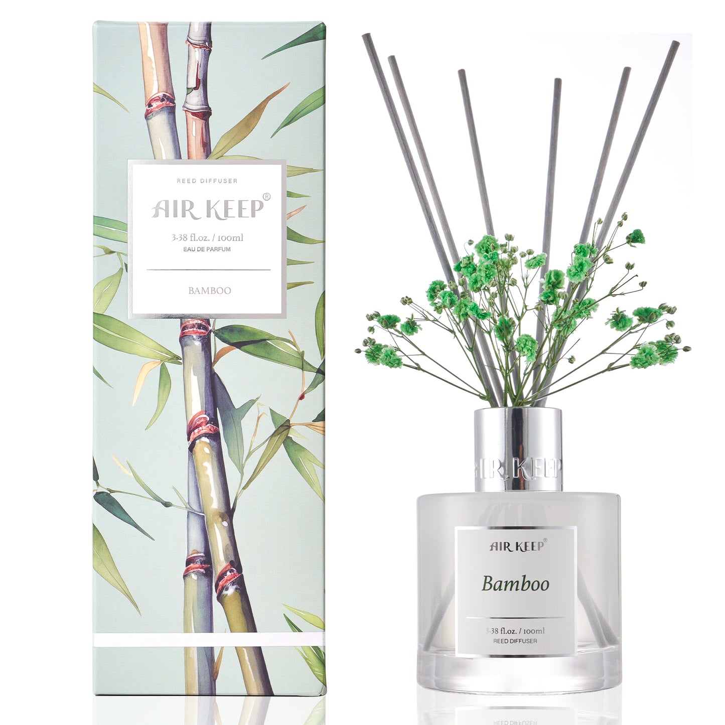 Airkeep Bamboo Reed Diffuser Set 3.38 fl oz