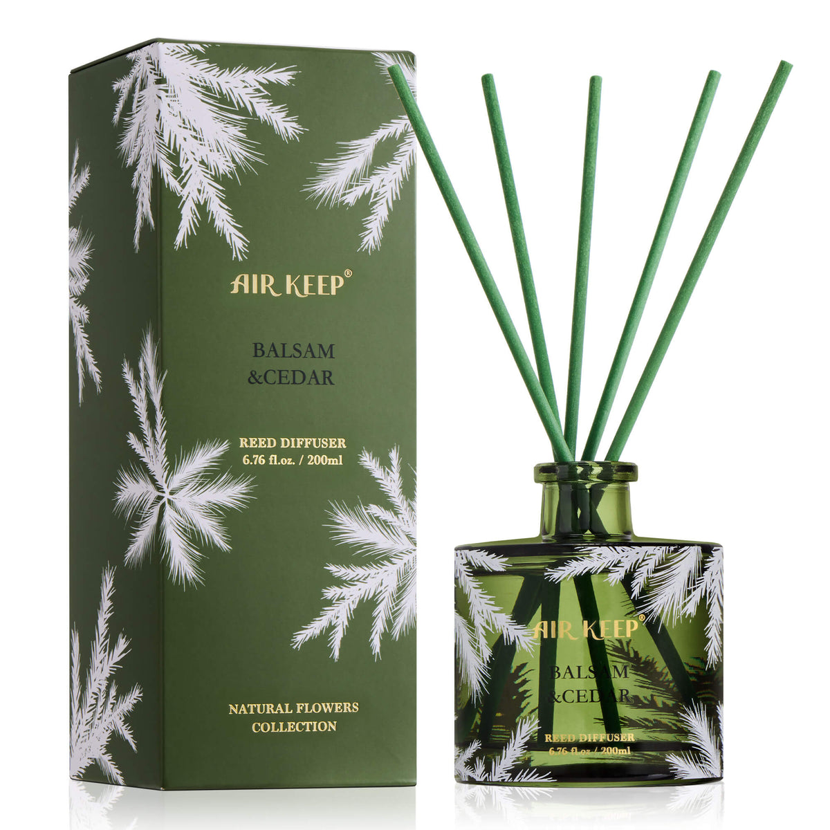 Airkeep Balsam&Cedar Decorative Glass  200ml Reed Diffuser