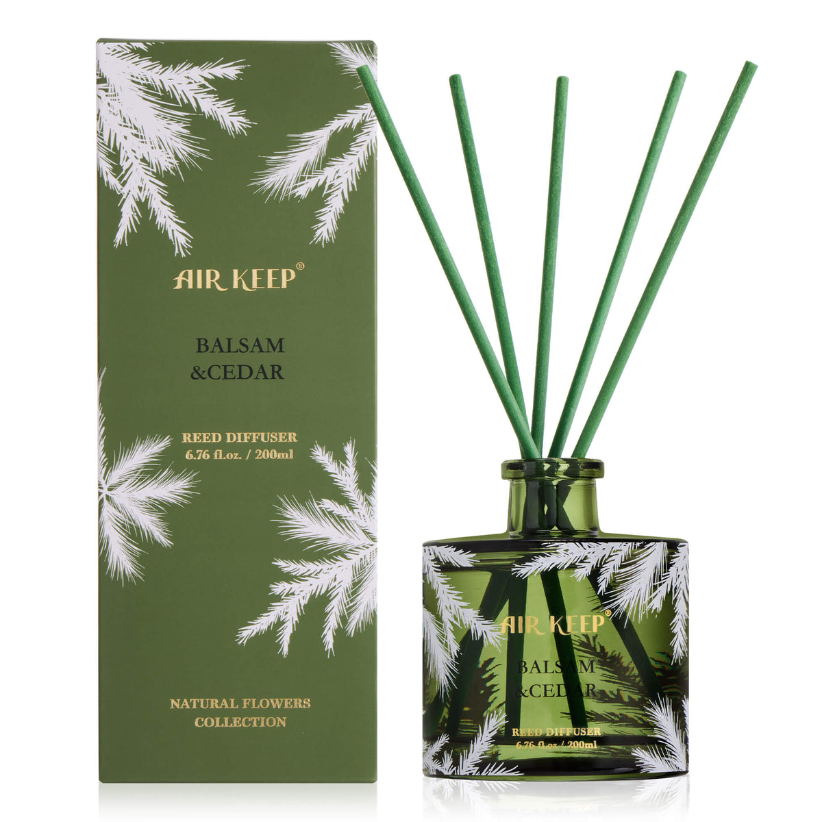 Airkeep Balsam&Cedar Decorative Glass  200ml Reed Diffuser
