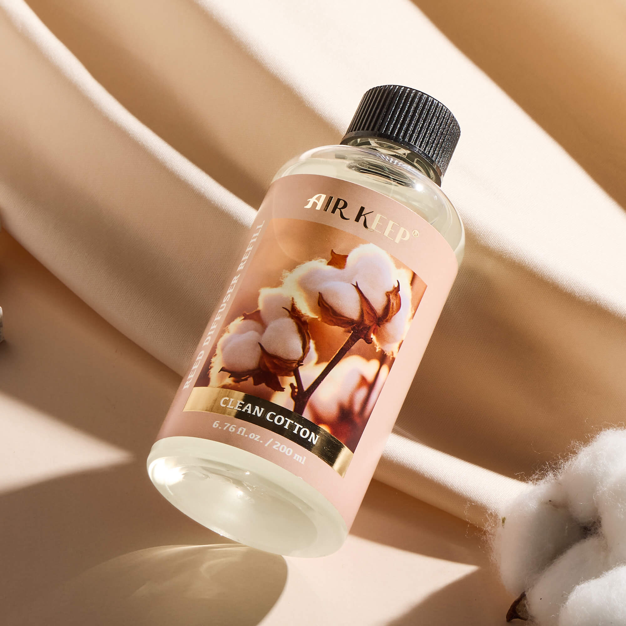 Airkeep Clean Cotton Reed Diffuser Oil Refill with Diffuser Sticks