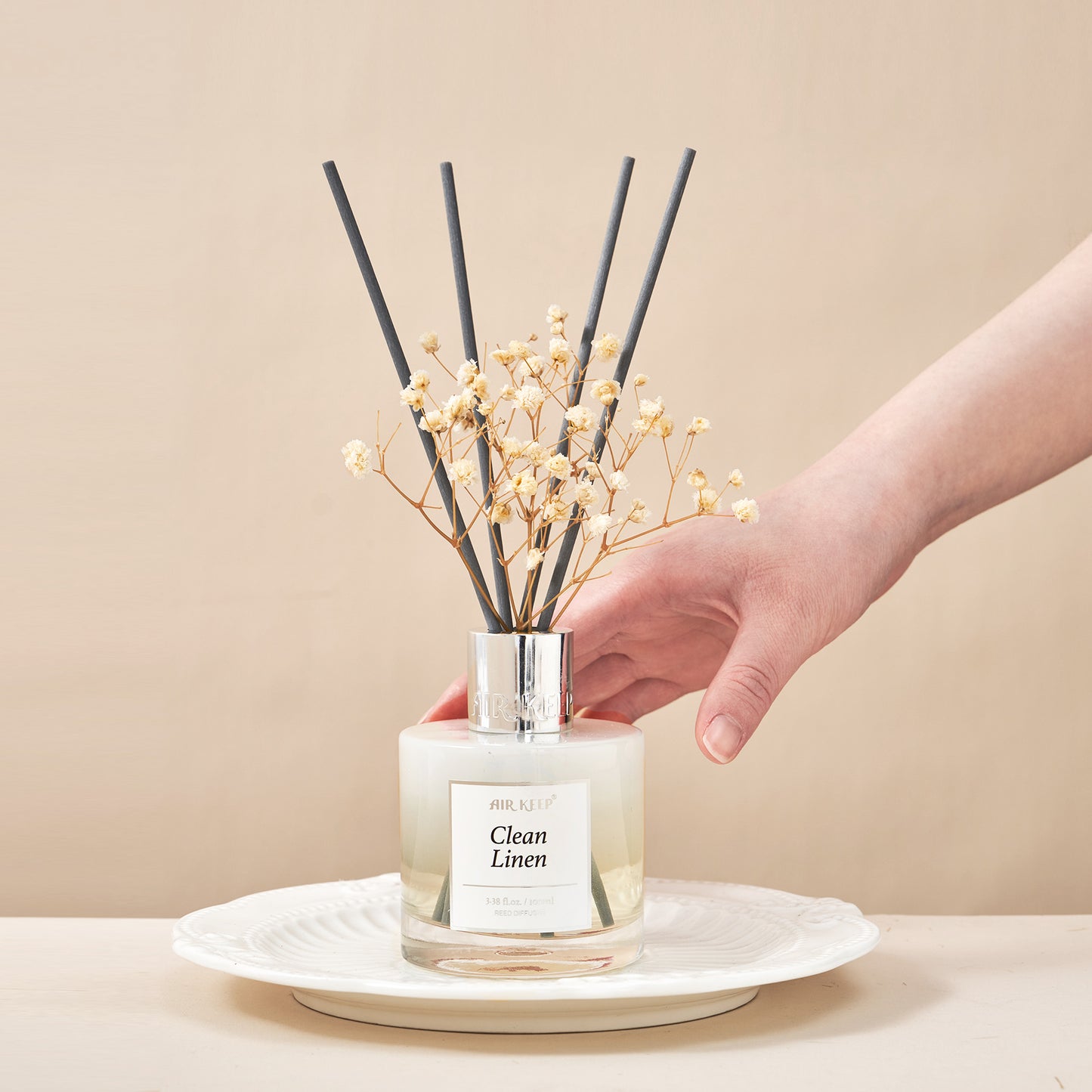 Airkeep Clean Linen Reed Diffuser Set 3.38 fl oz
