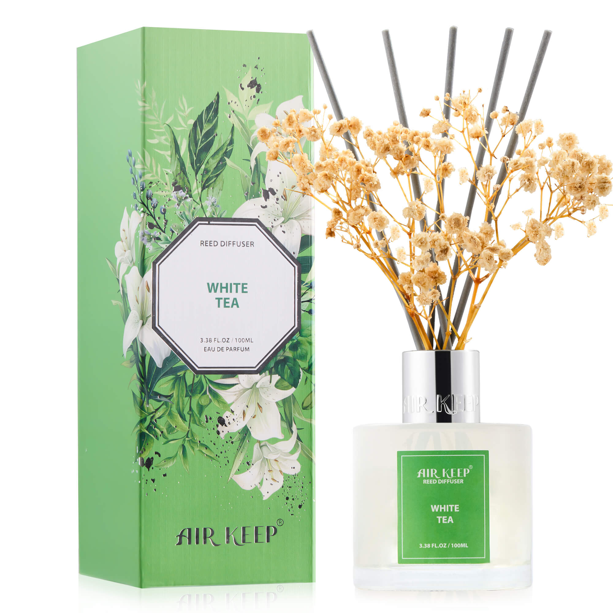 Airkeep White Tea Reed Diffuser Set