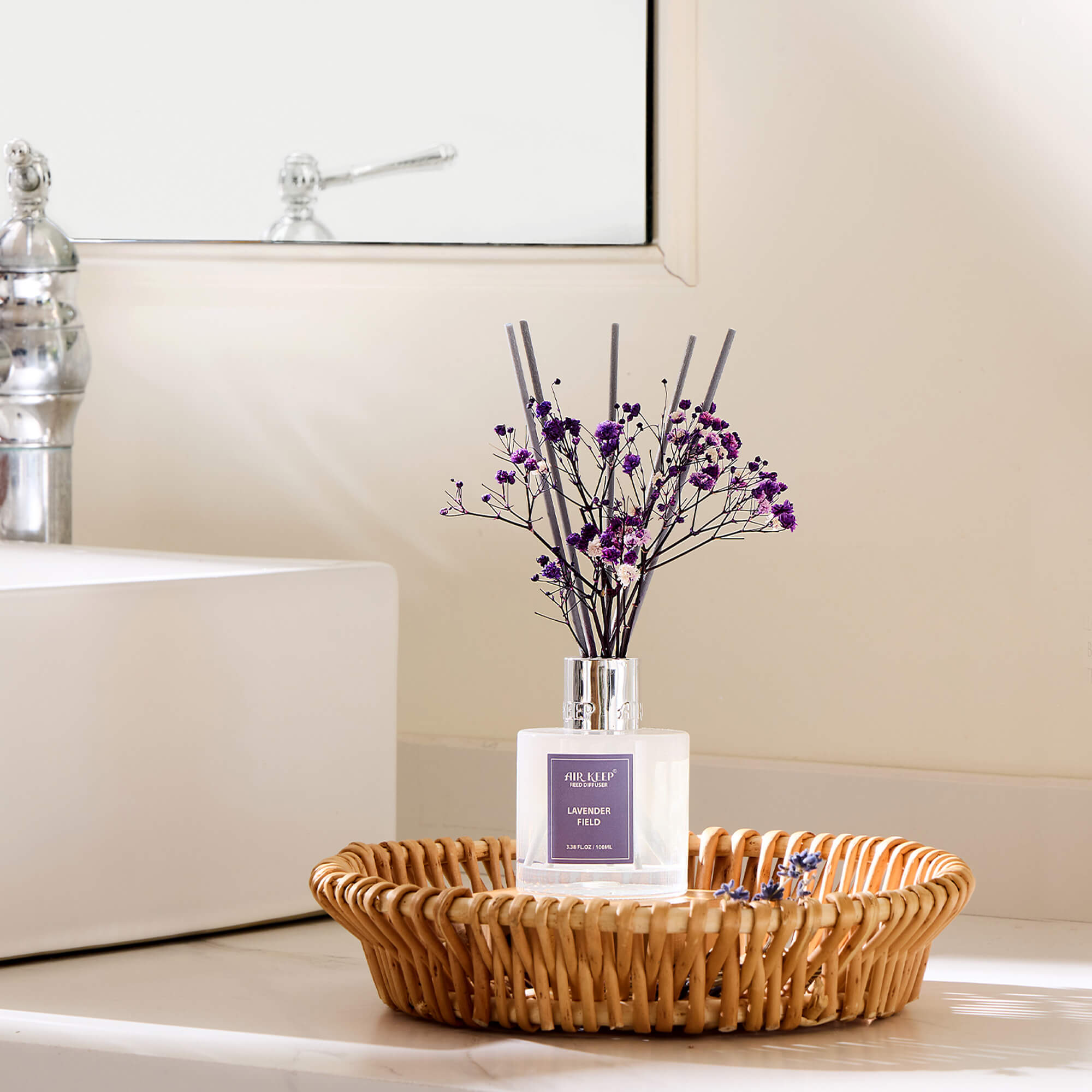 Airkeep Lavender Field Reed Diffuser Set