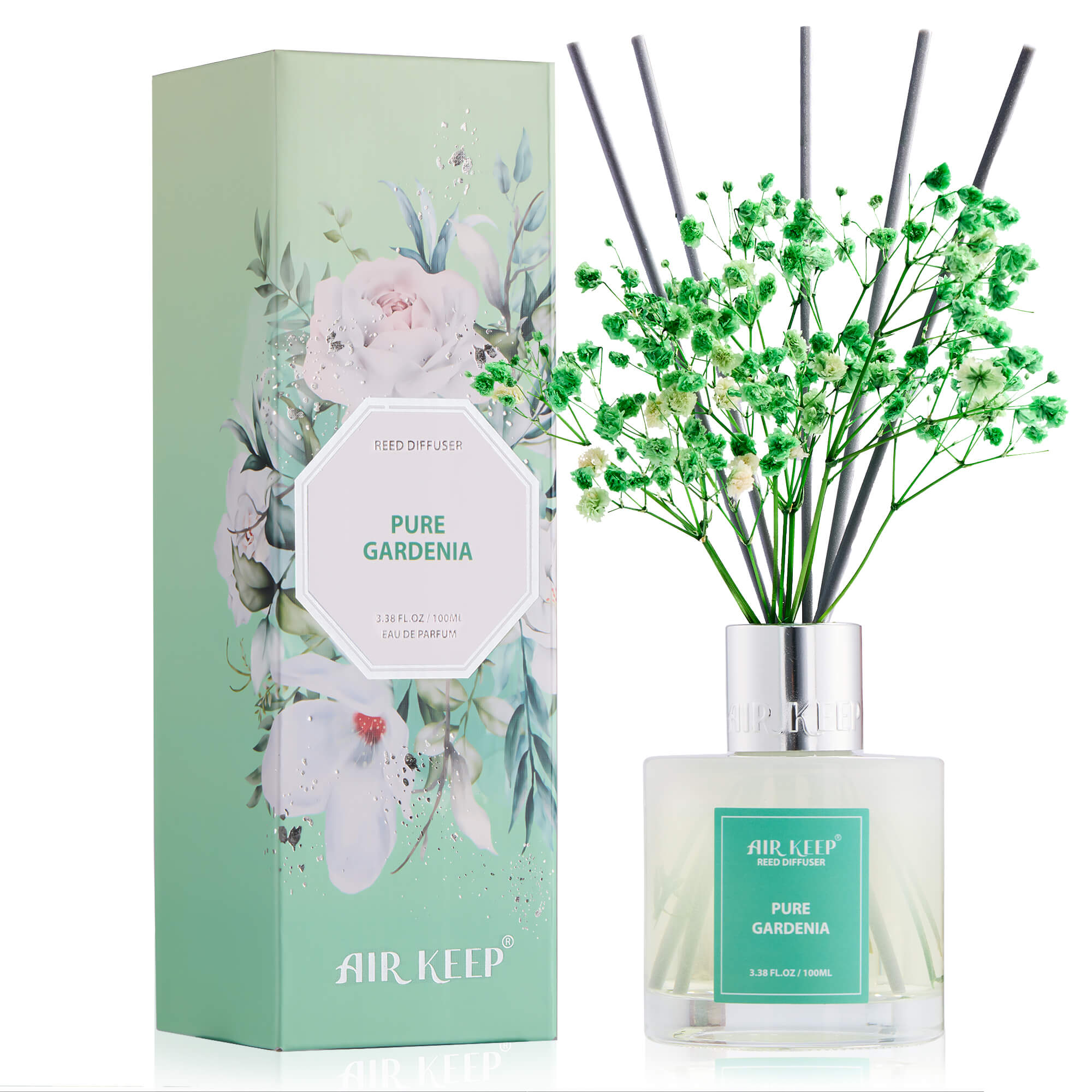 Airkeep Pure Gardenia Reed Diffuser Set