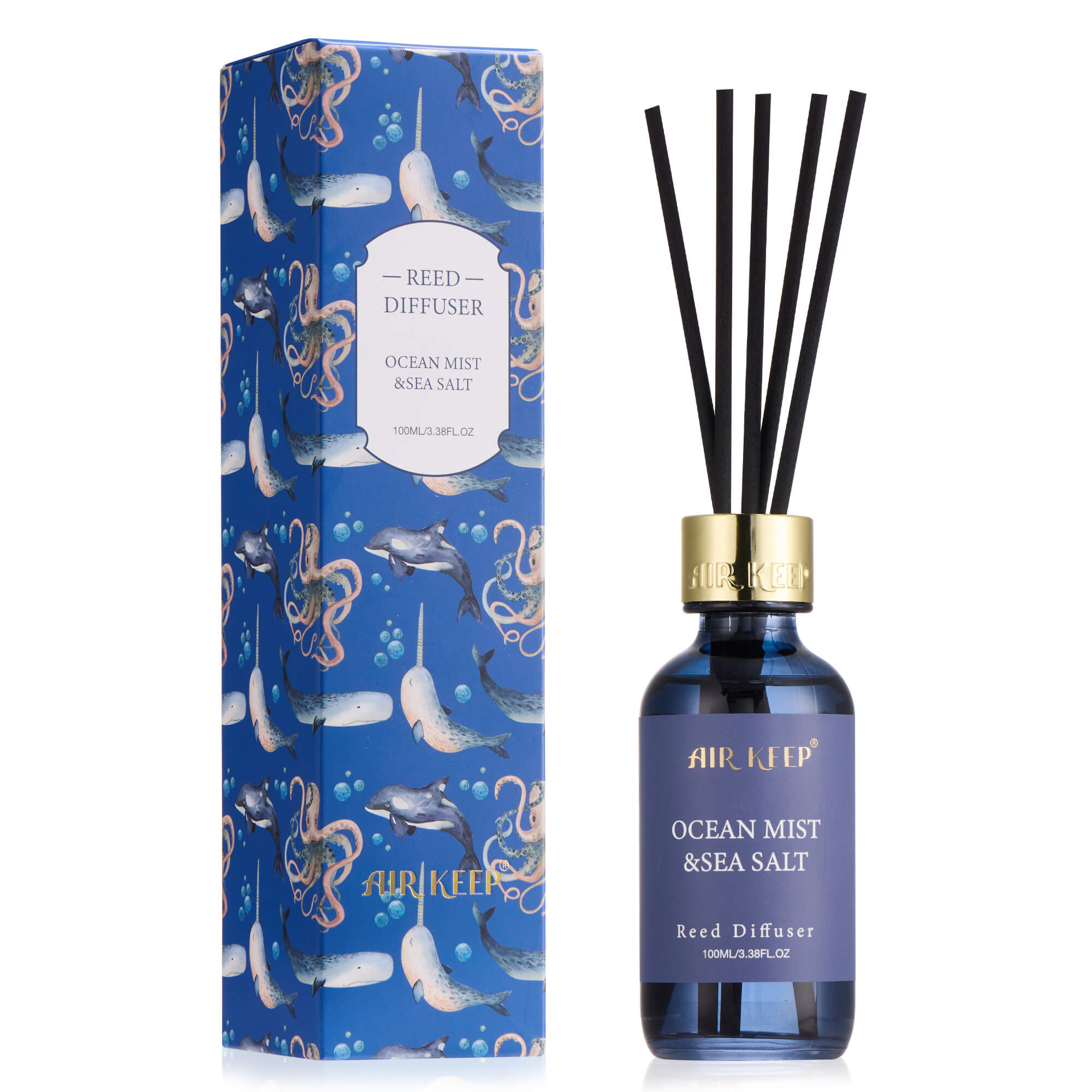 Airkeep Ocean Mist&Sea Salt Reed Diffuser Set